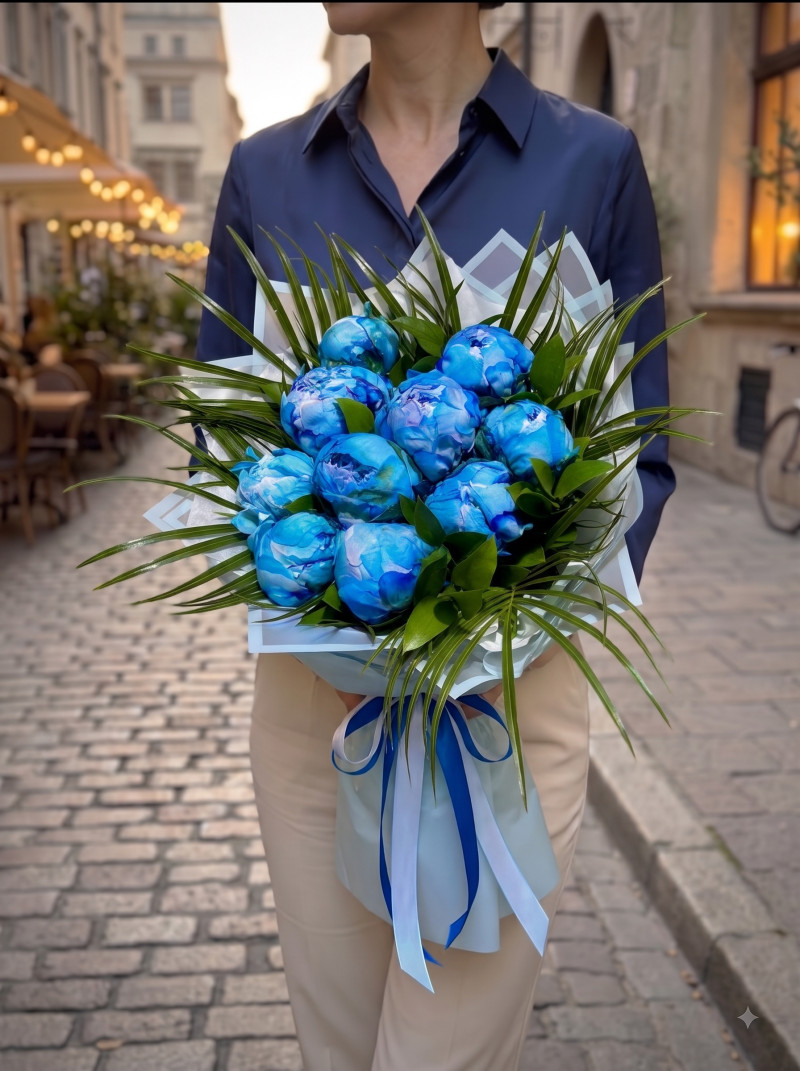 Blue Şakayık Buketi